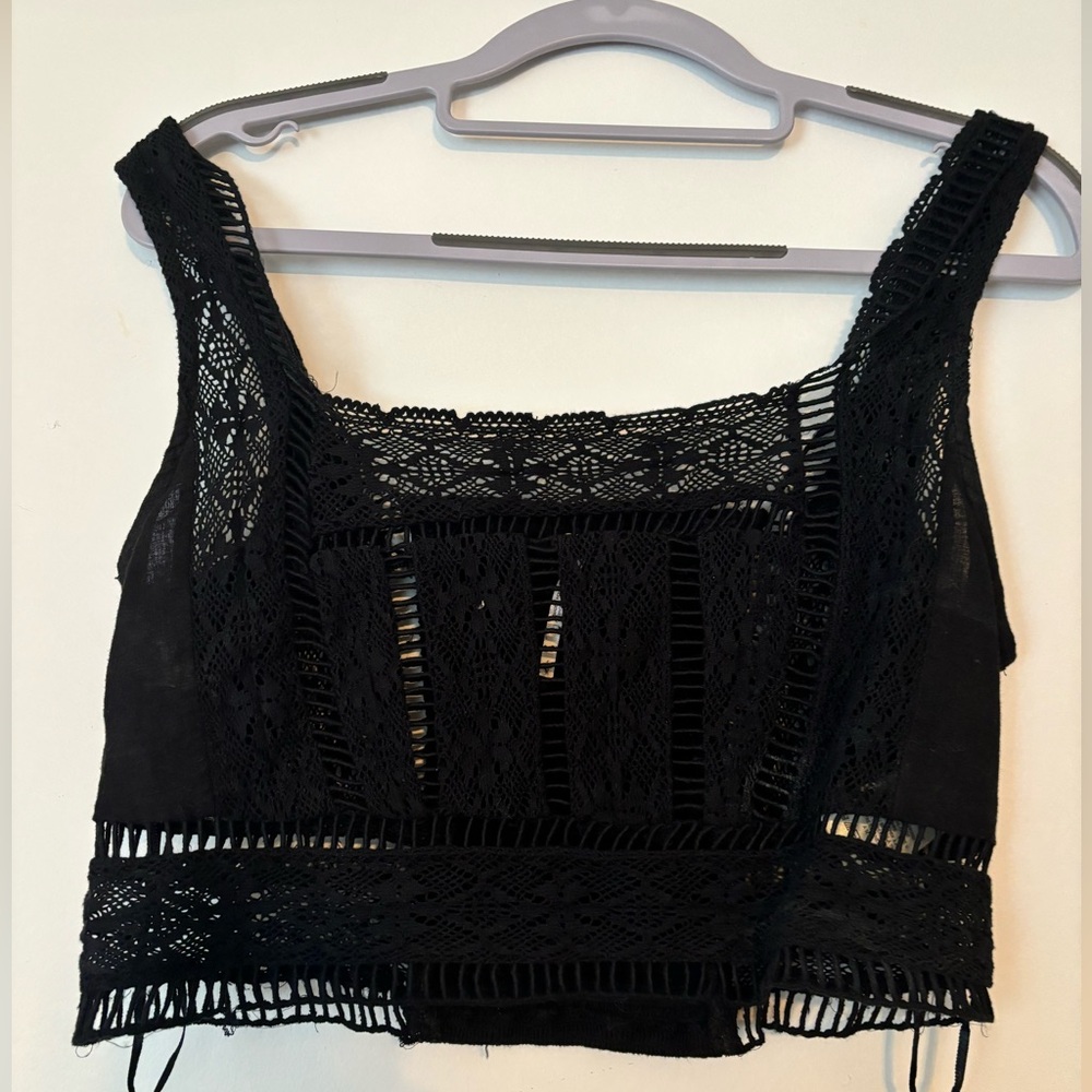 Free people lace crop top